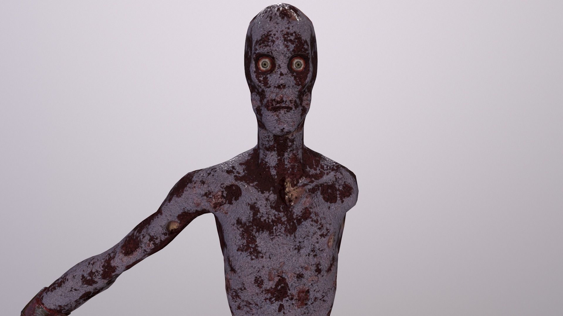 Thin Zombie With Axe Low-poly 3D model_70