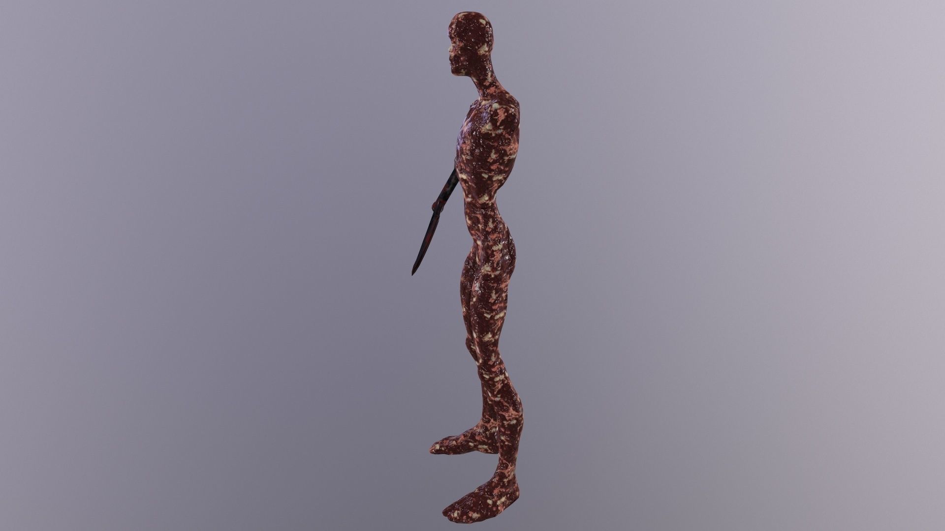 Thin Zombie With Axe Low-poly 3D model_37