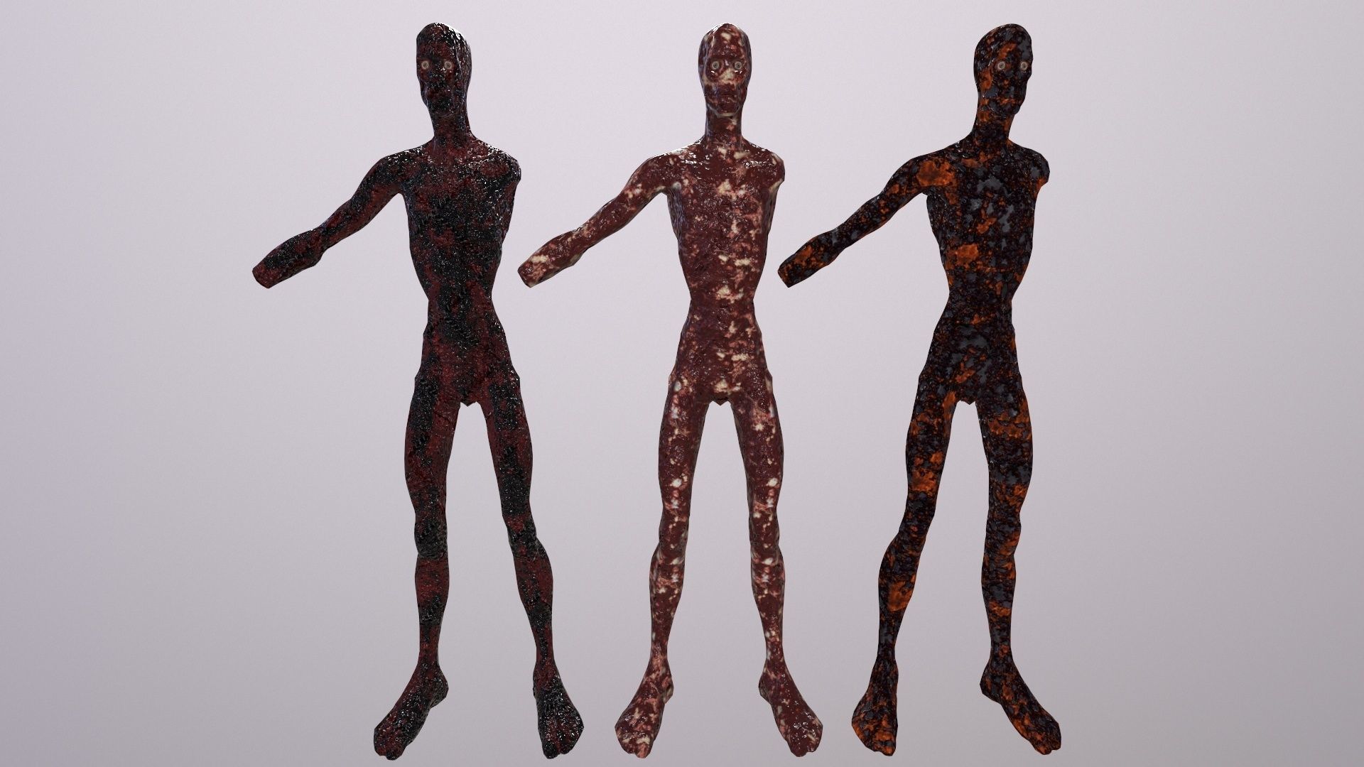 Thin Zombie With Axe Low-poly 3D model_106