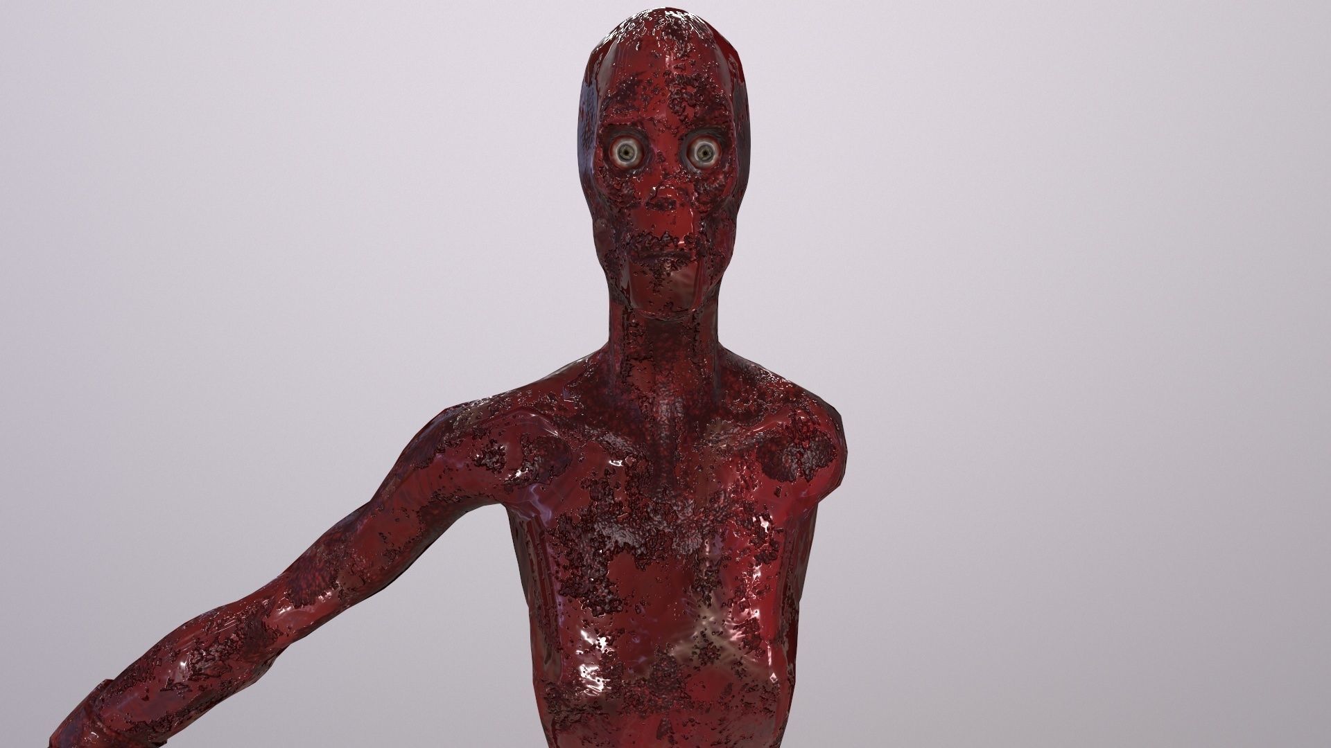 Thin Zombie With Axe Low-poly 3D model_75