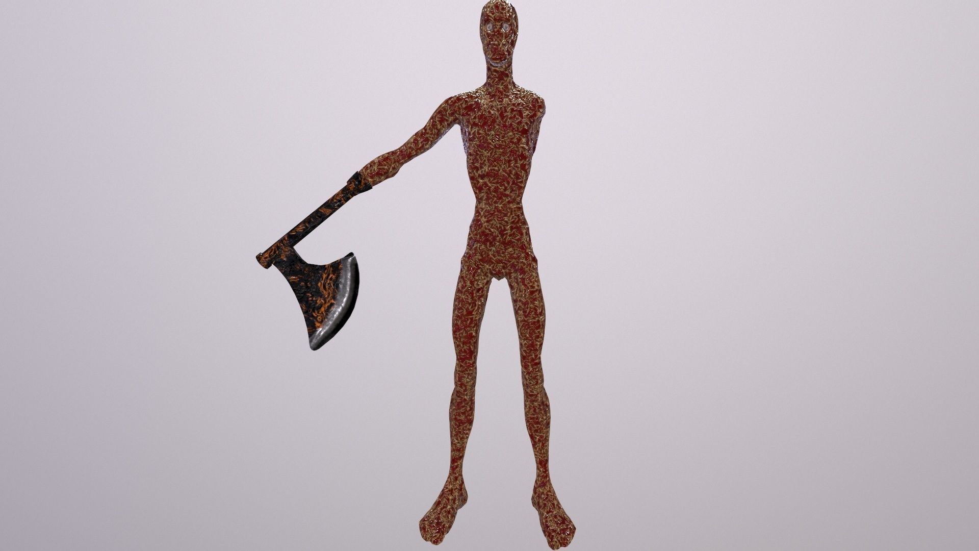 Thin Zombie With Axe Low-poly 3D model_87
