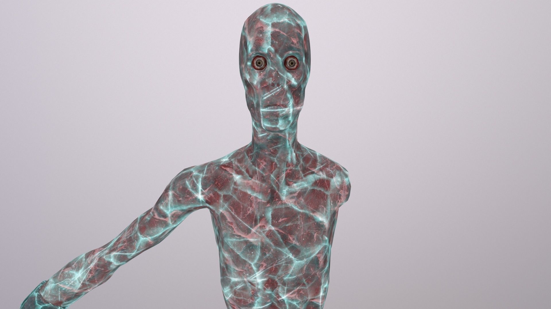 Thin Zombie With Axe Low-poly 3D model_69