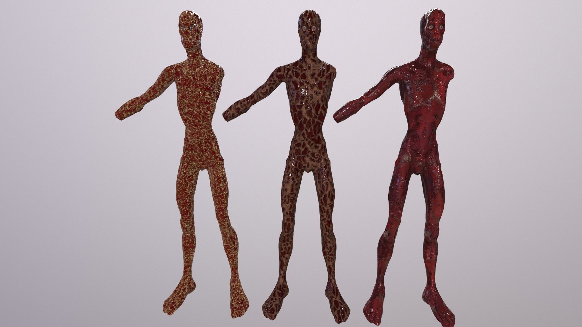 Thin Zombie With Axe Low-poly 3D model_109