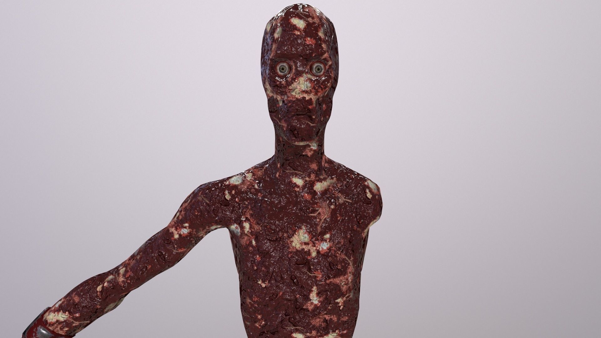 Thin Zombie With Axe Low-poly 3D model_65