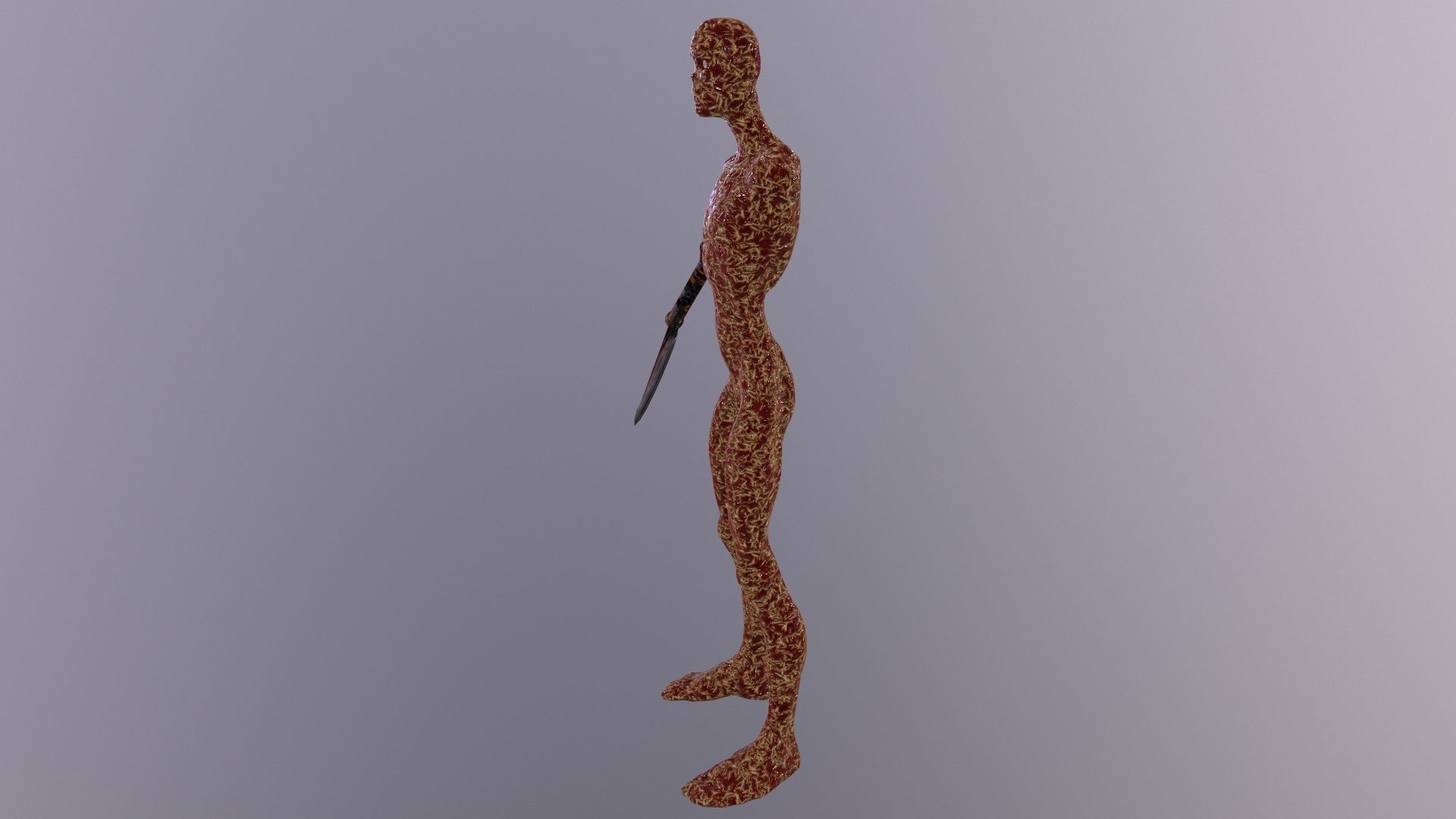 Thin Zombie With Axe Low-poly 3D model_45