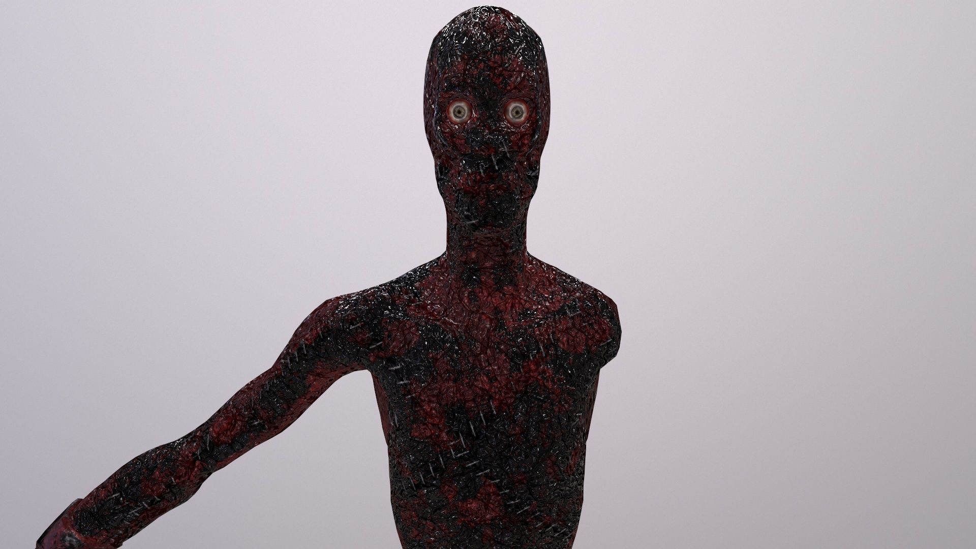 Thin Zombie With Axe Low-poly 3D model_64