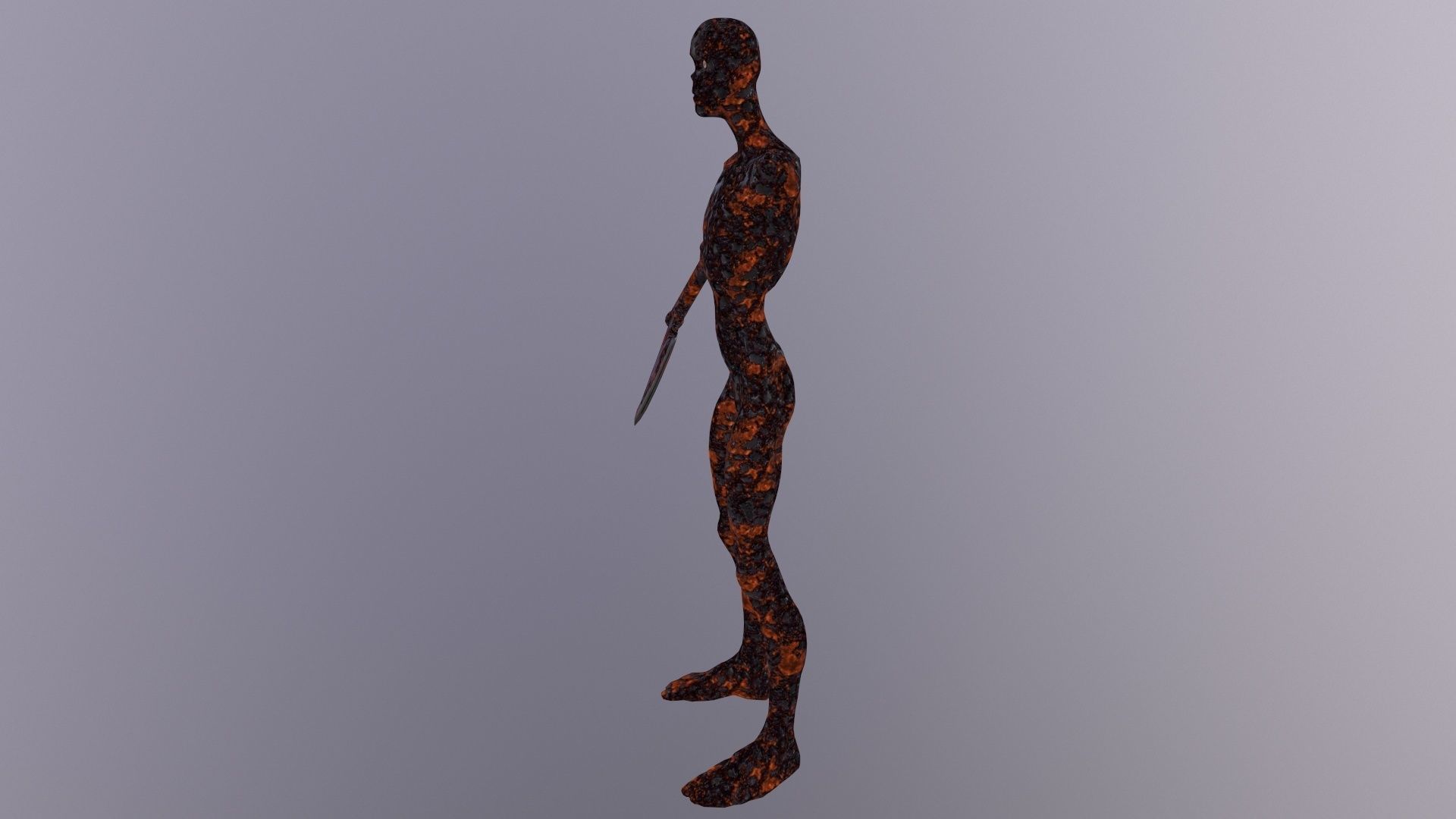 Thin Zombie With Axe Low-poly 3D model_38