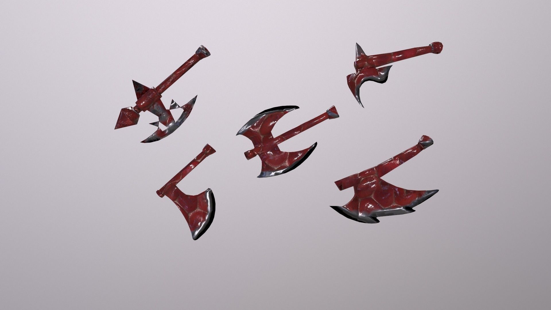 Thin Zombie With Axe Low-poly 3D model_104