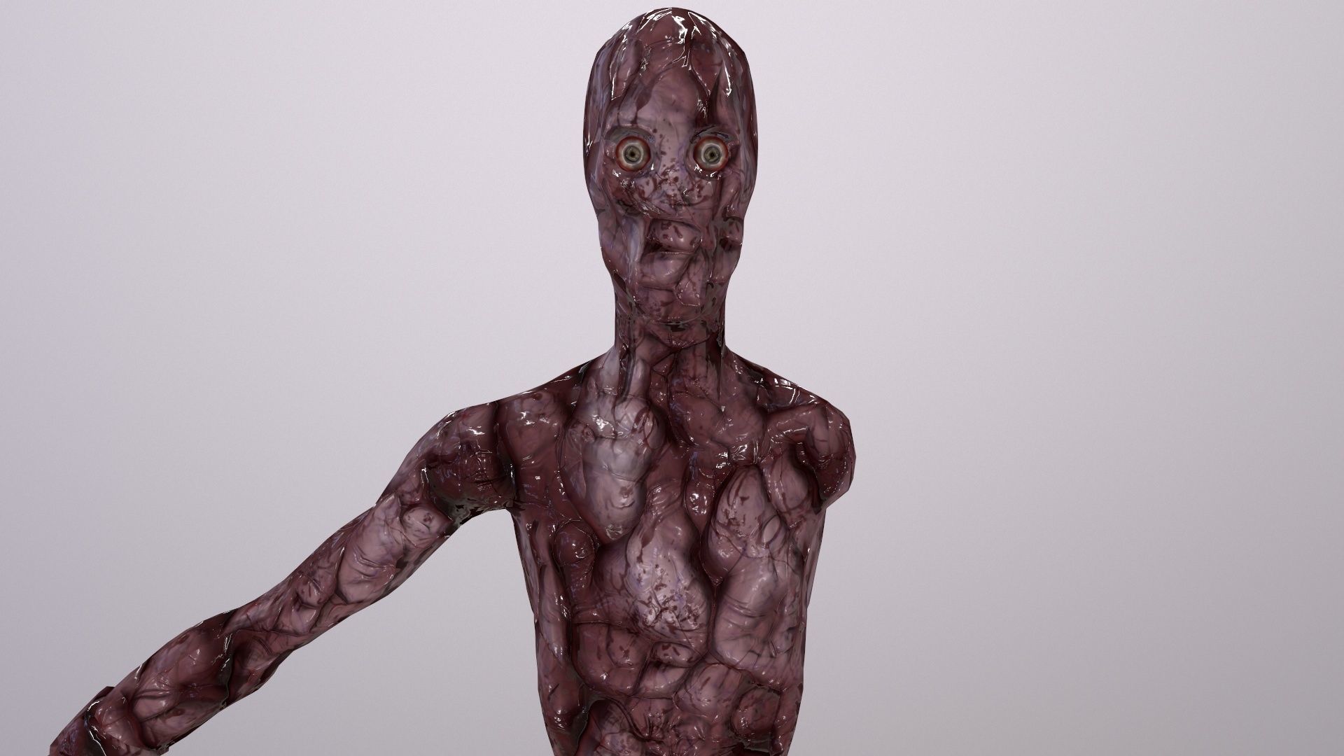 Thin Zombie With Axe Low-poly 3D model_72