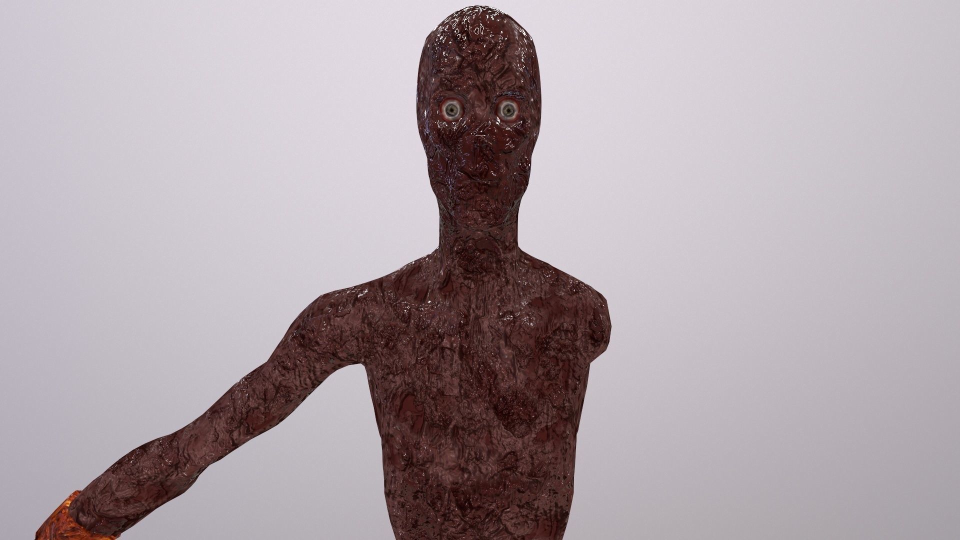 Thin Zombie With Axe Low-poly 3D model_77