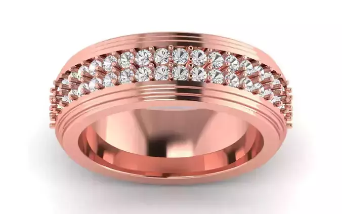Solitaire Wedding Engagement Band Ring 3D print model