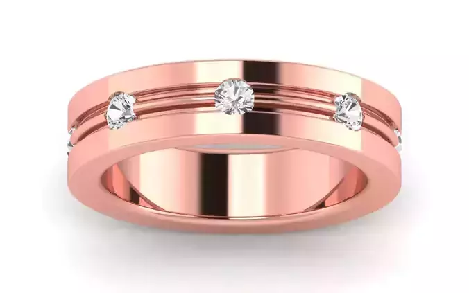 Solitaire Wedding Engagement Band Ring 3D print model