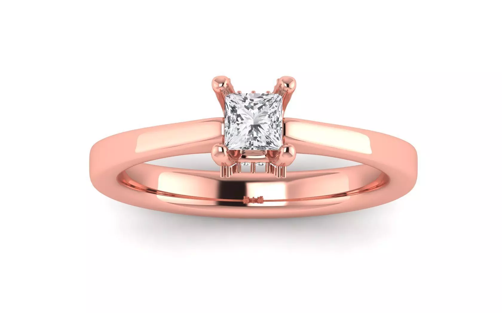 Women Engagement Princess Diamond Ring 3dm STL OBJ Render Detail 3D print model
