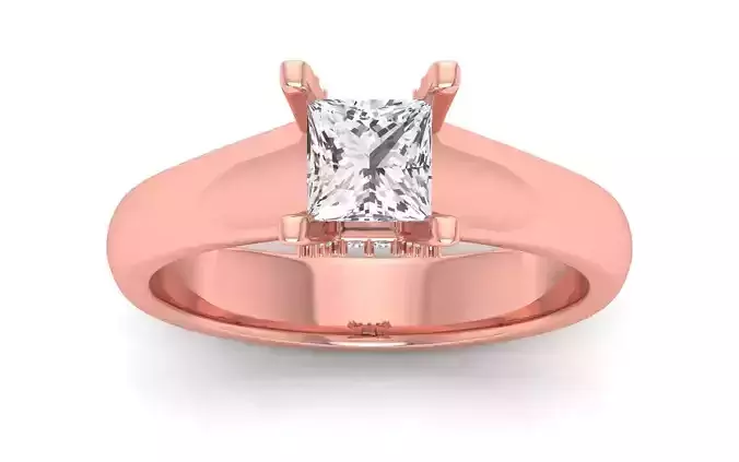 Women Engagement Princess Diamond Ring 3dm STL OBJ Render Detail 3D print model