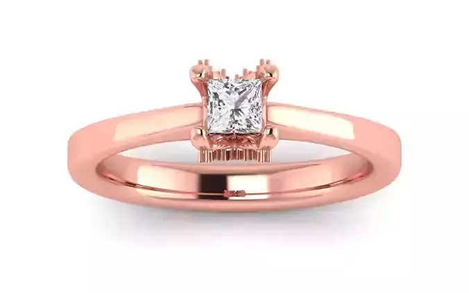 Women Engagement Princess Diamond Ring 3dm STL OBJ Render Detail 3D print model