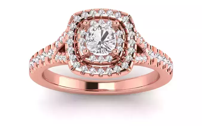 Solitaire Wedding Engagement Women Square Hole Bridal Ring