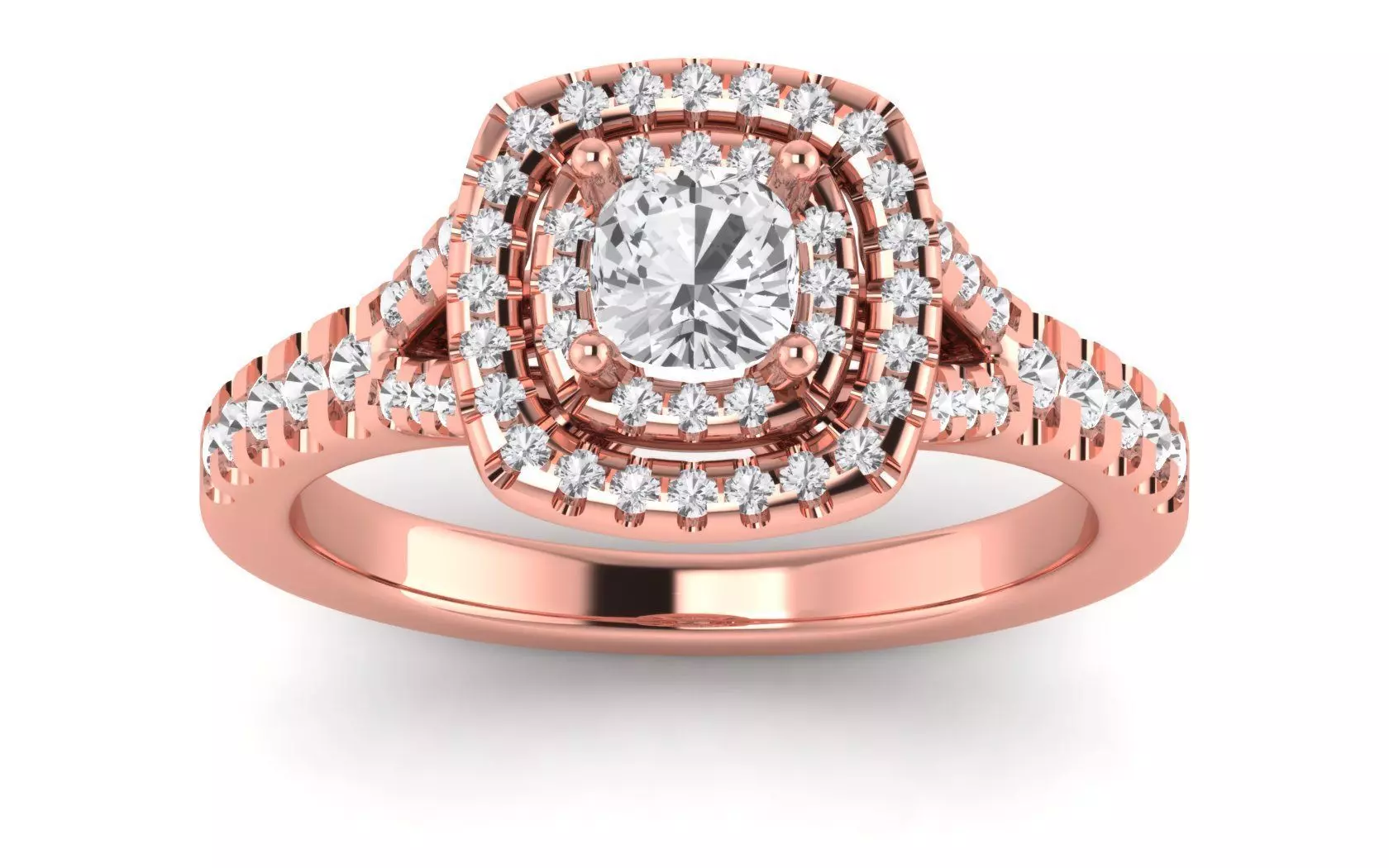 Solitaire Wedding Engagement Women Square Hole Bridal Ring 3D print model