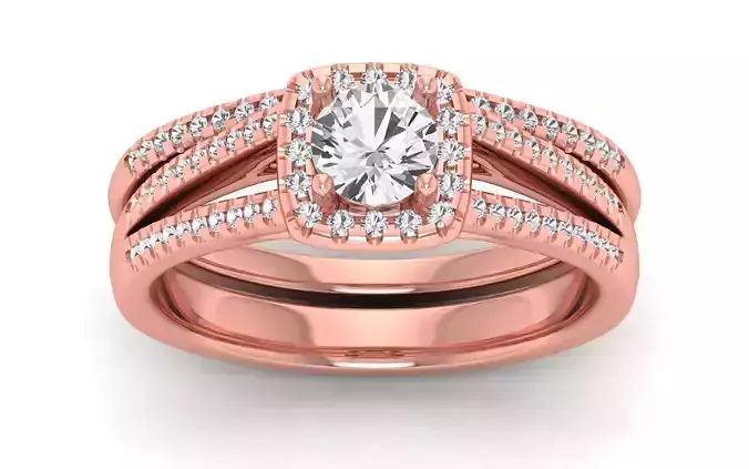 Solitaire Wedding Engagement Women Propose Three Band Ring