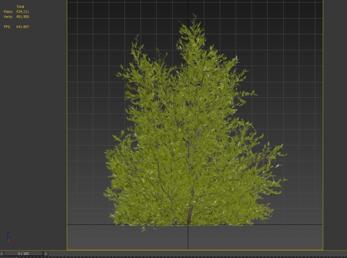 Purpurea bush 3D model_7