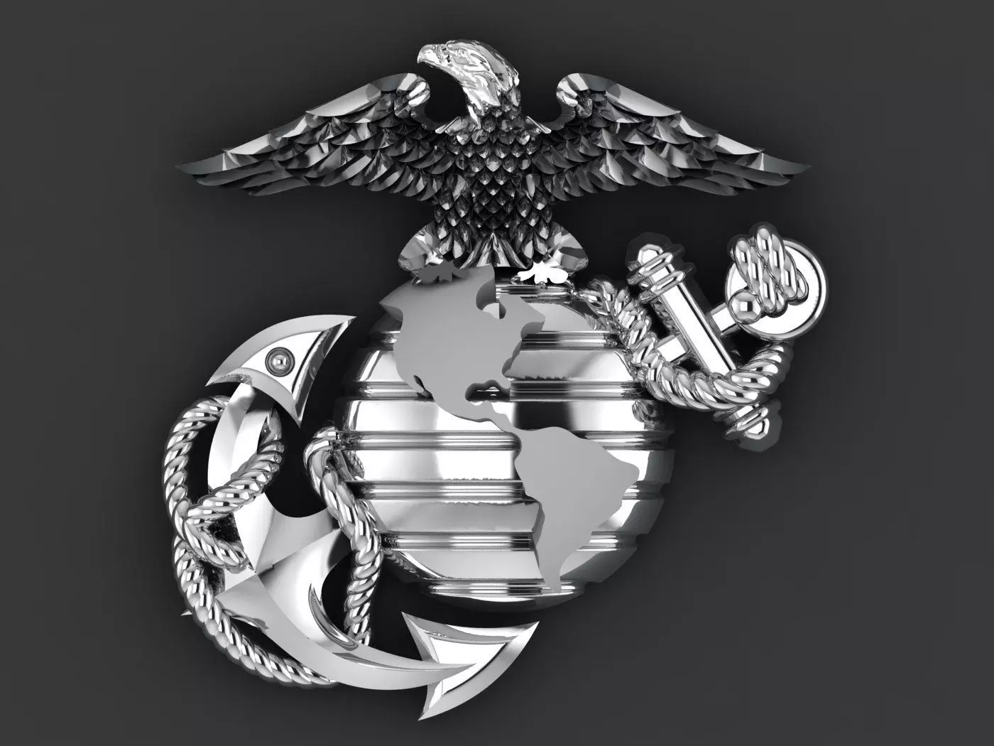 USMC EMBLEM - US ARMED FORCES 3D print model_0