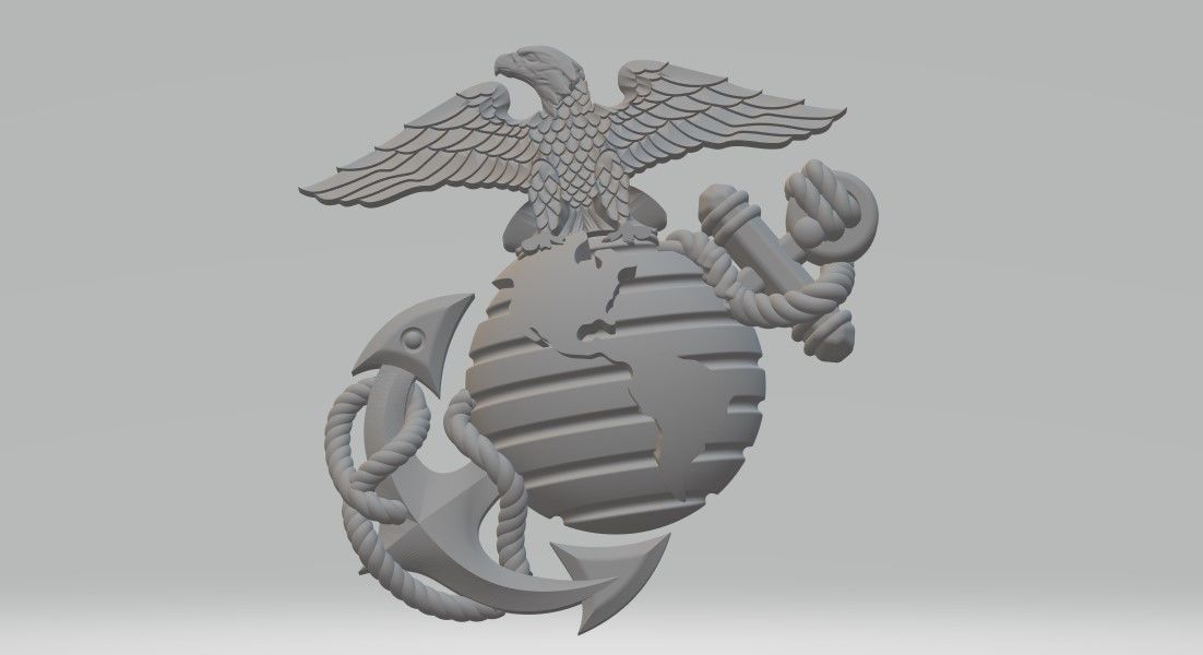 USMC EMBLEM - US ARMED FORCES 3D print model_2