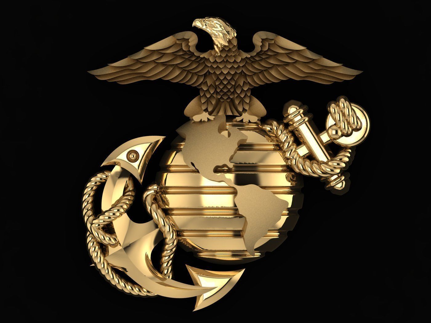 USMC EMBLEM - US ARMED FORCES 3D print model_1