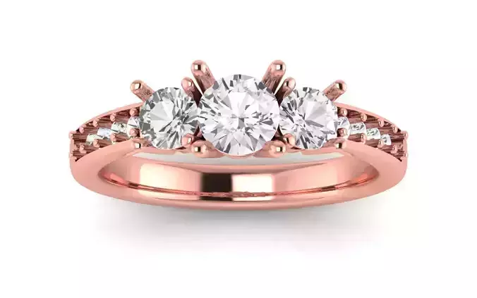 Three Stone Ring Wedding Engagement Women Ring