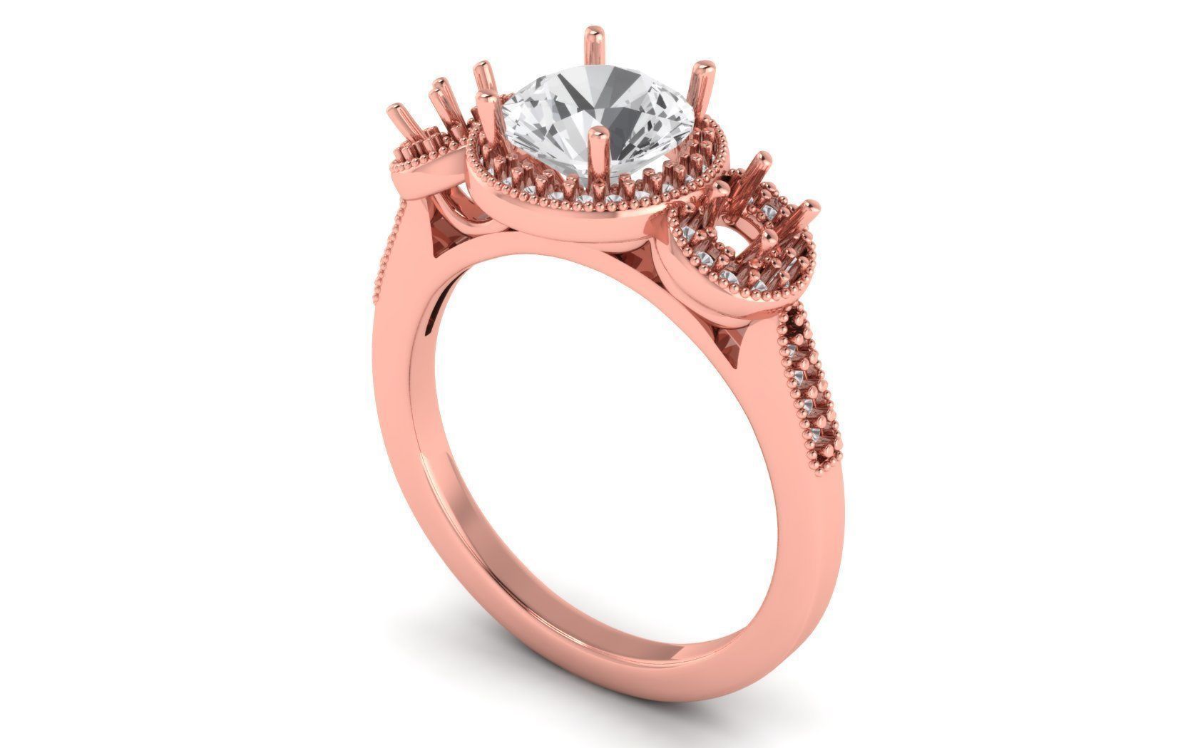 Solitaire Wedding Engagement Women Ring Propose Ring 3D print model_2
