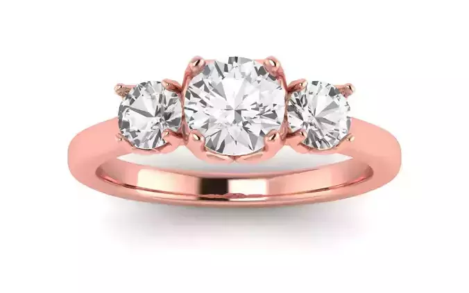 Three Stone Ring Wedding Engagement Women Ring