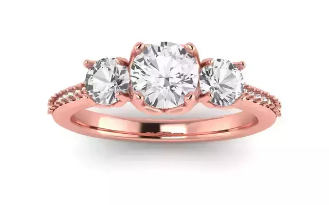 Three Stone Ring Wedding Engagement Women Ring