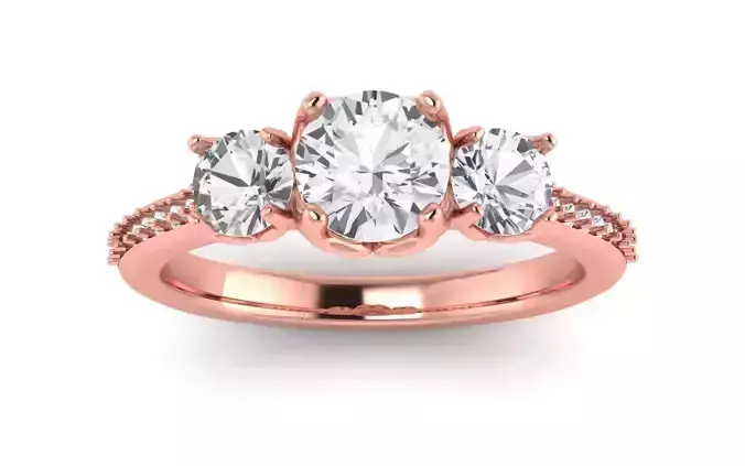 Three Stone Ring Wedding Engagement Women Ring