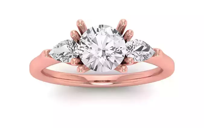 Three Stone Ring Wedding Engagement Women Ring