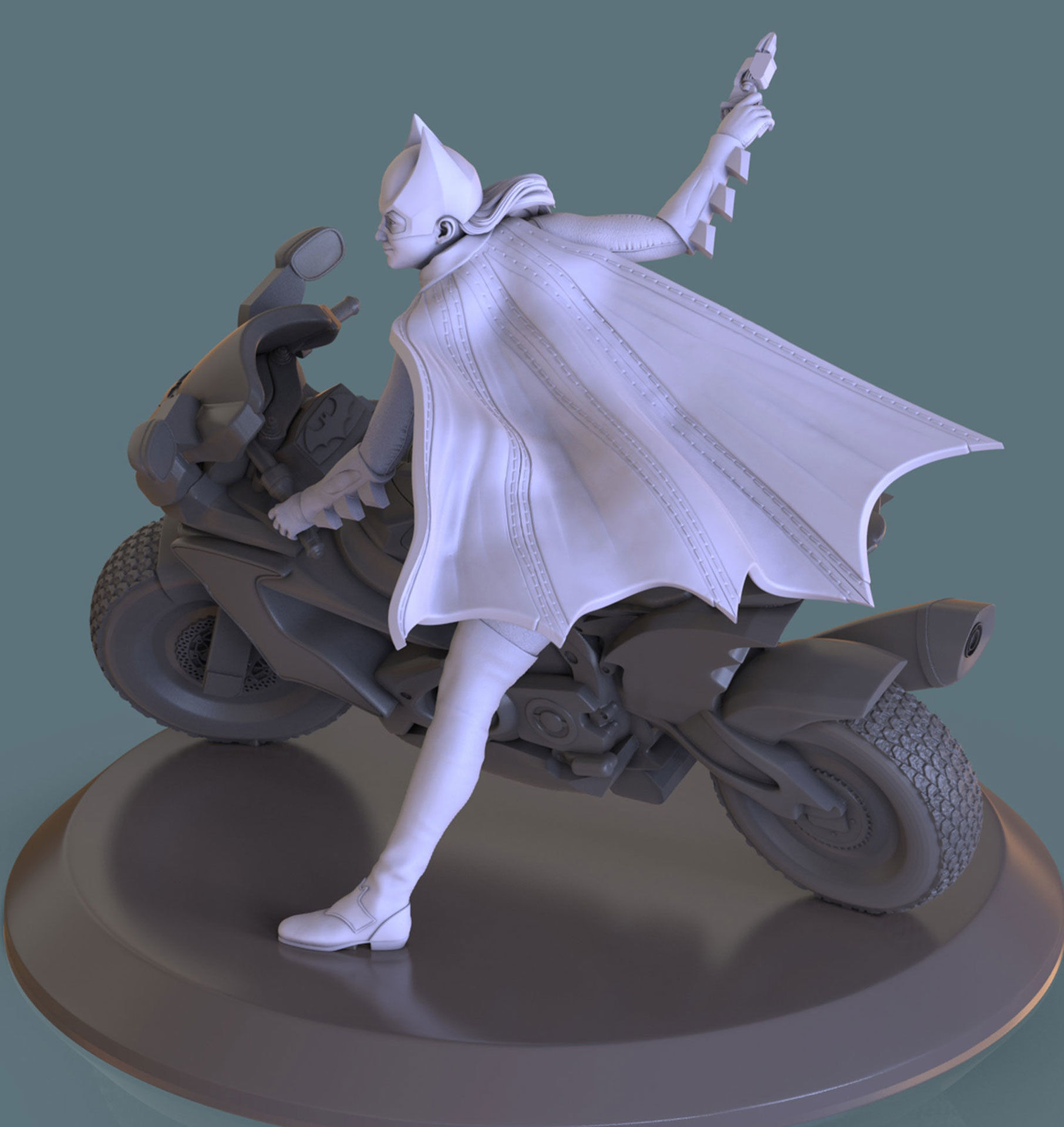 BATGIRL AND HER BIKE 3D print model_60