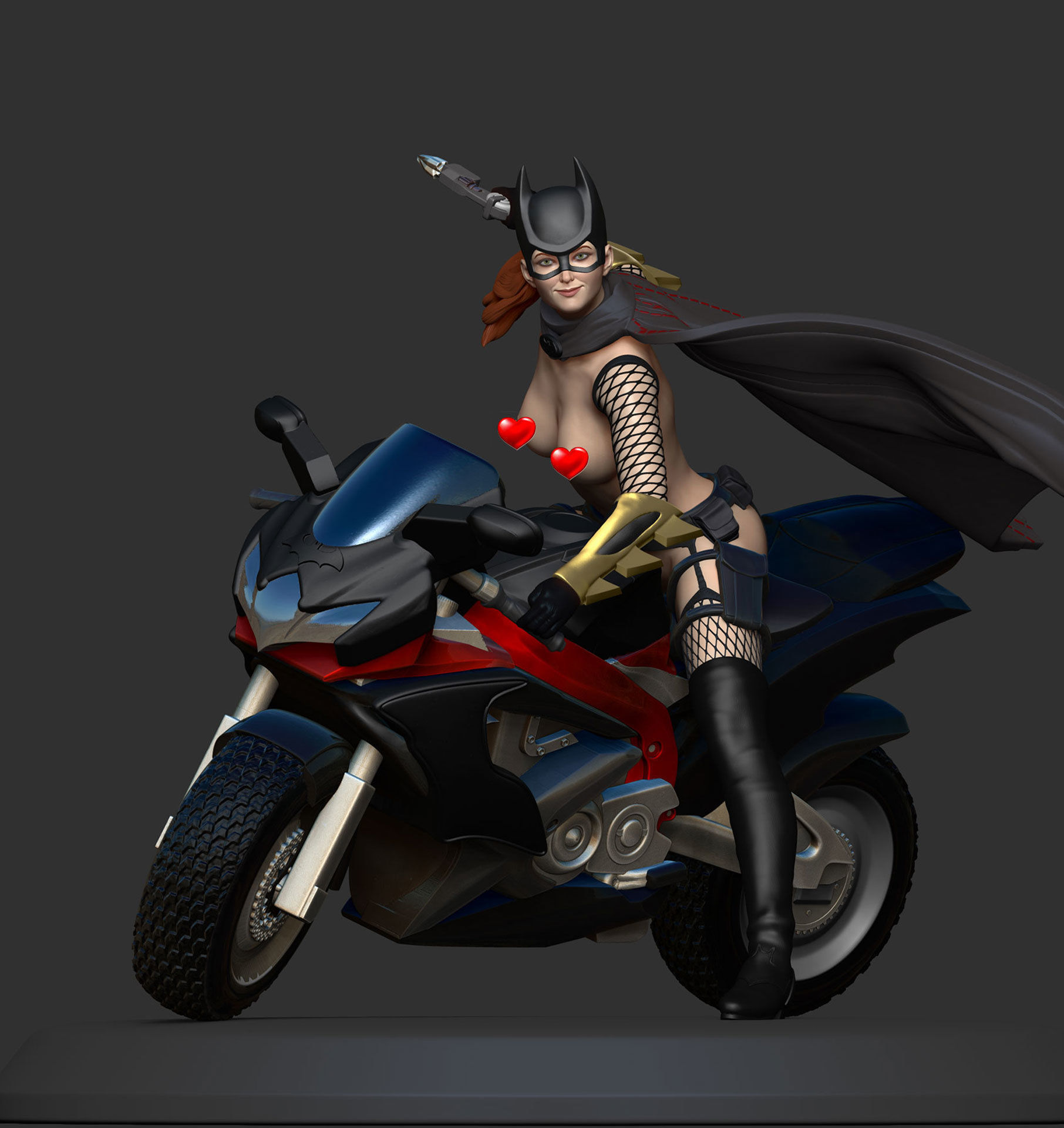 BATGIRL AND HER BIKE 3D print model_68
