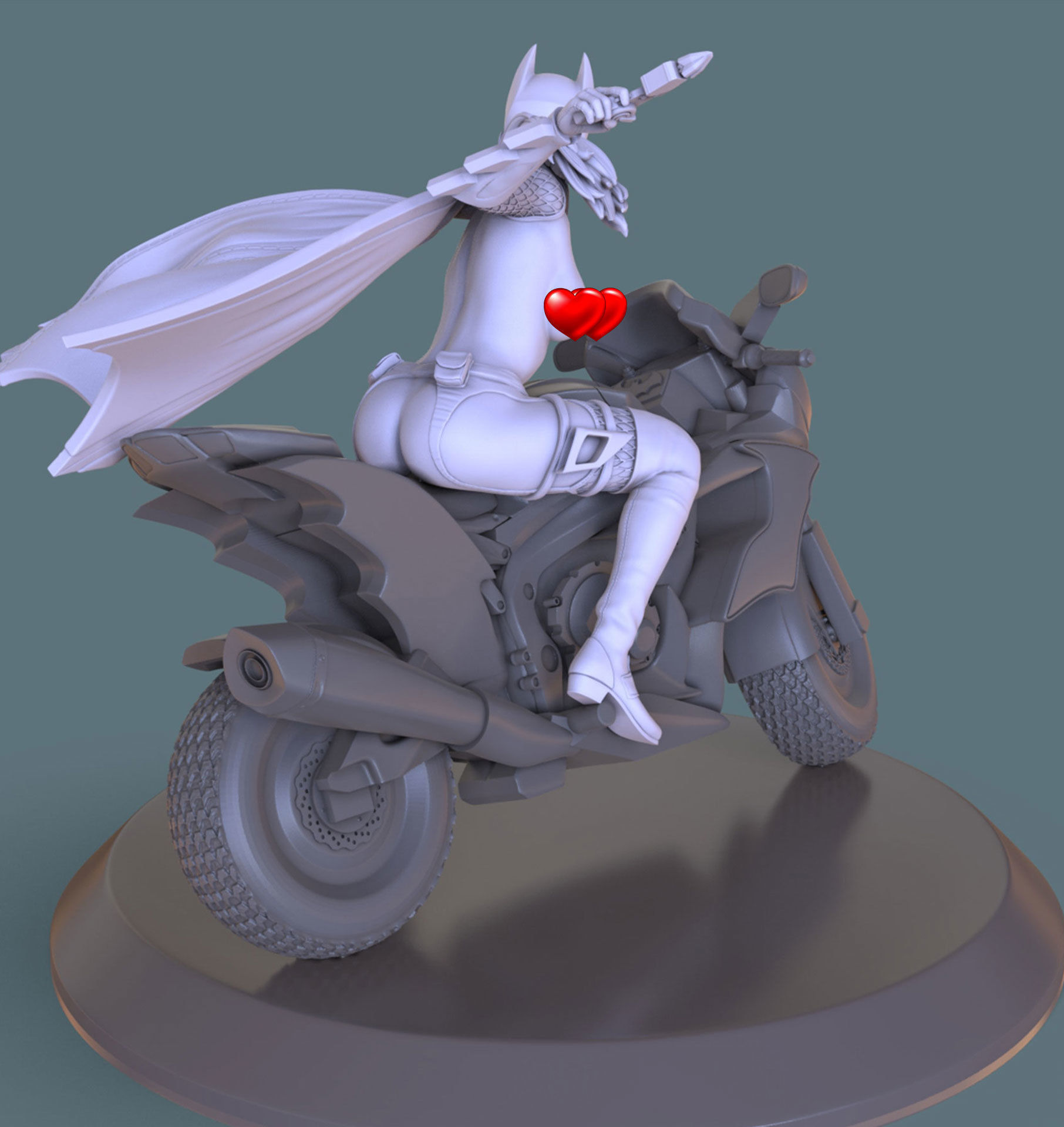 BATGIRL AND HER BIKE 3D print model_8