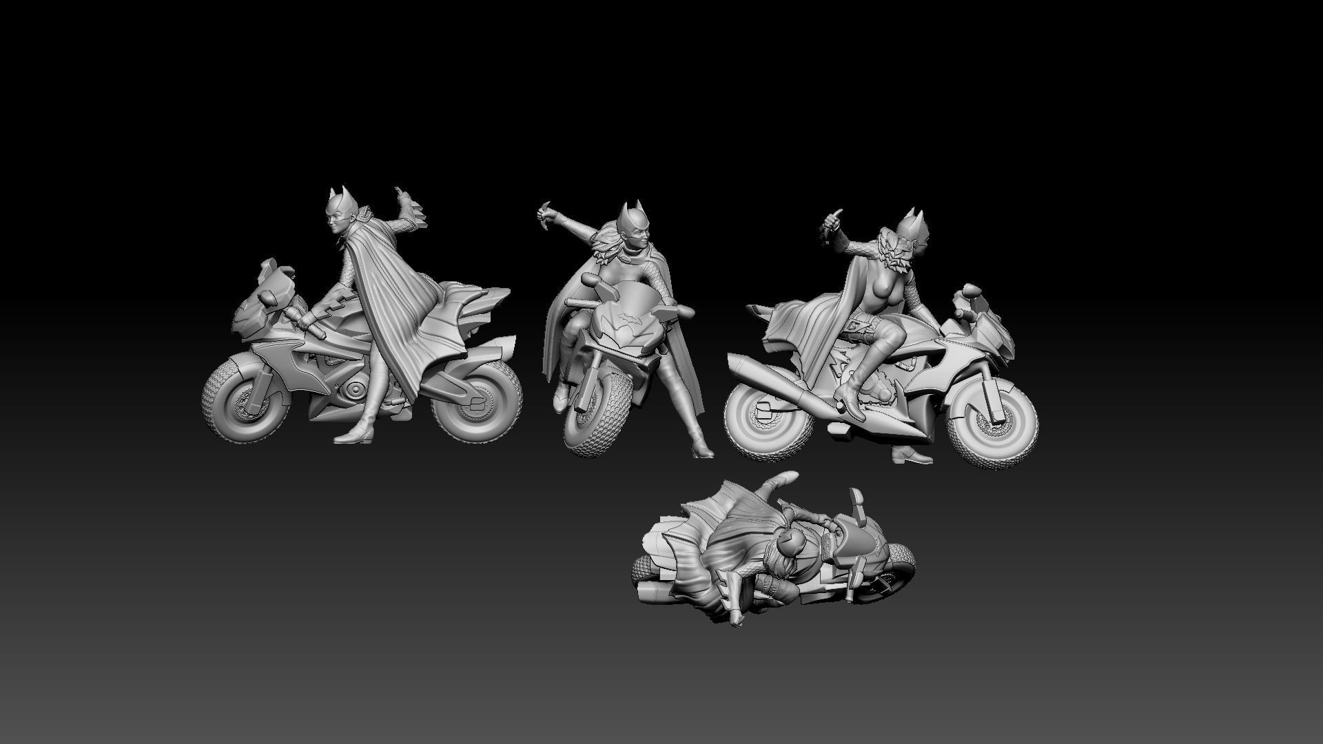 BATGIRL AND HER BIKE 3D print model_38