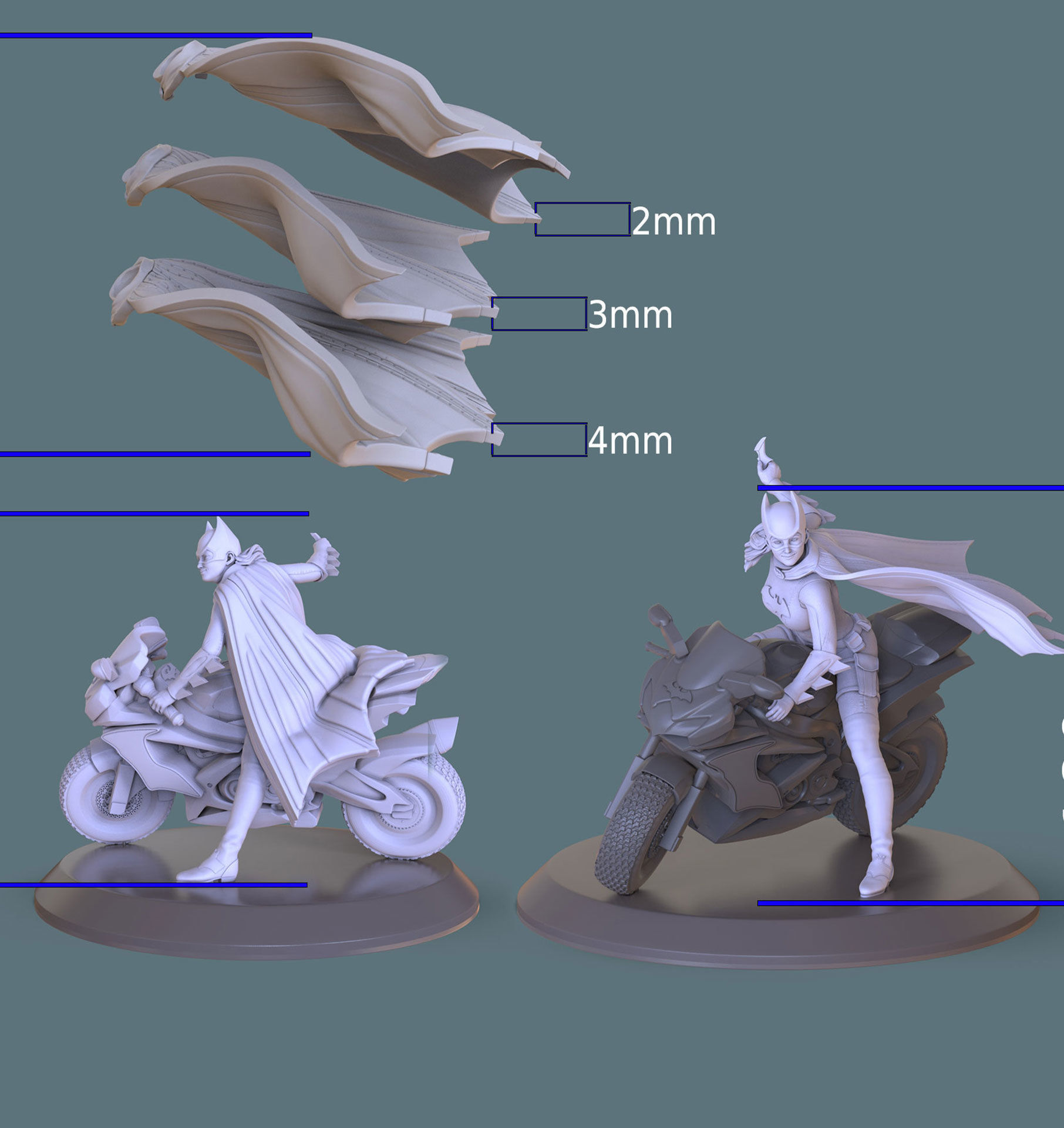 BATGIRL AND HER BIKE 3D print model_11