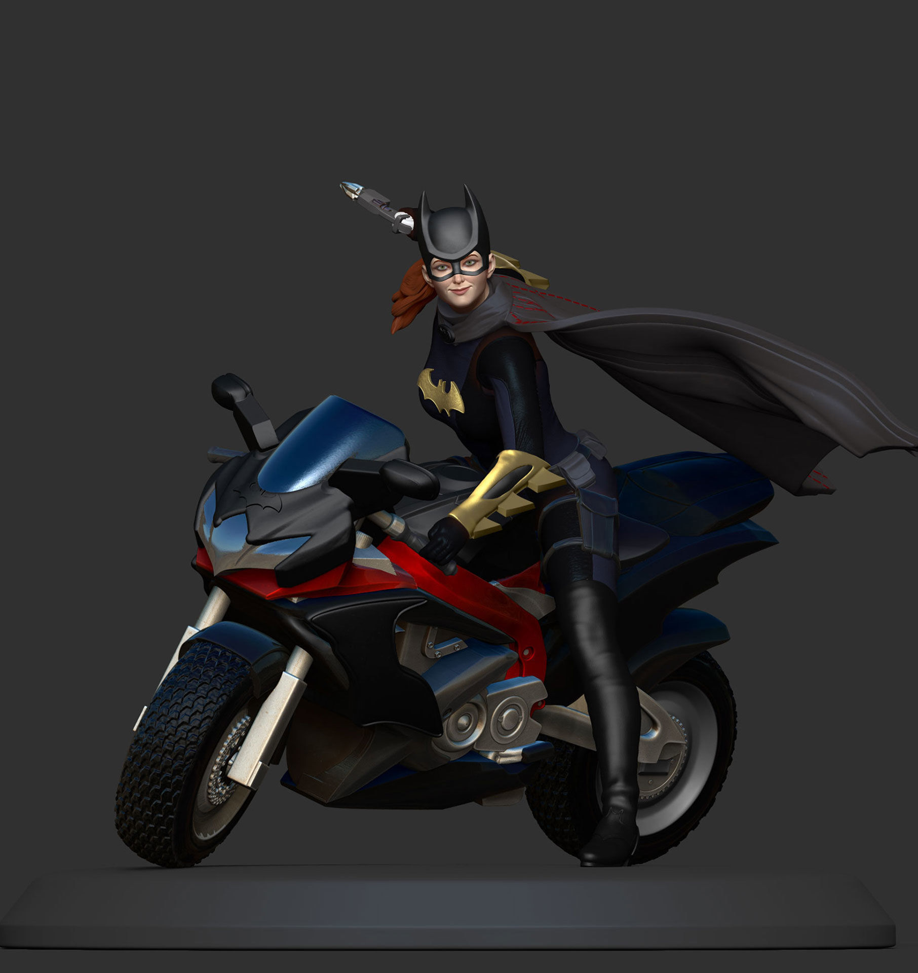 BATGIRL AND HER BIKE 3D print model_7