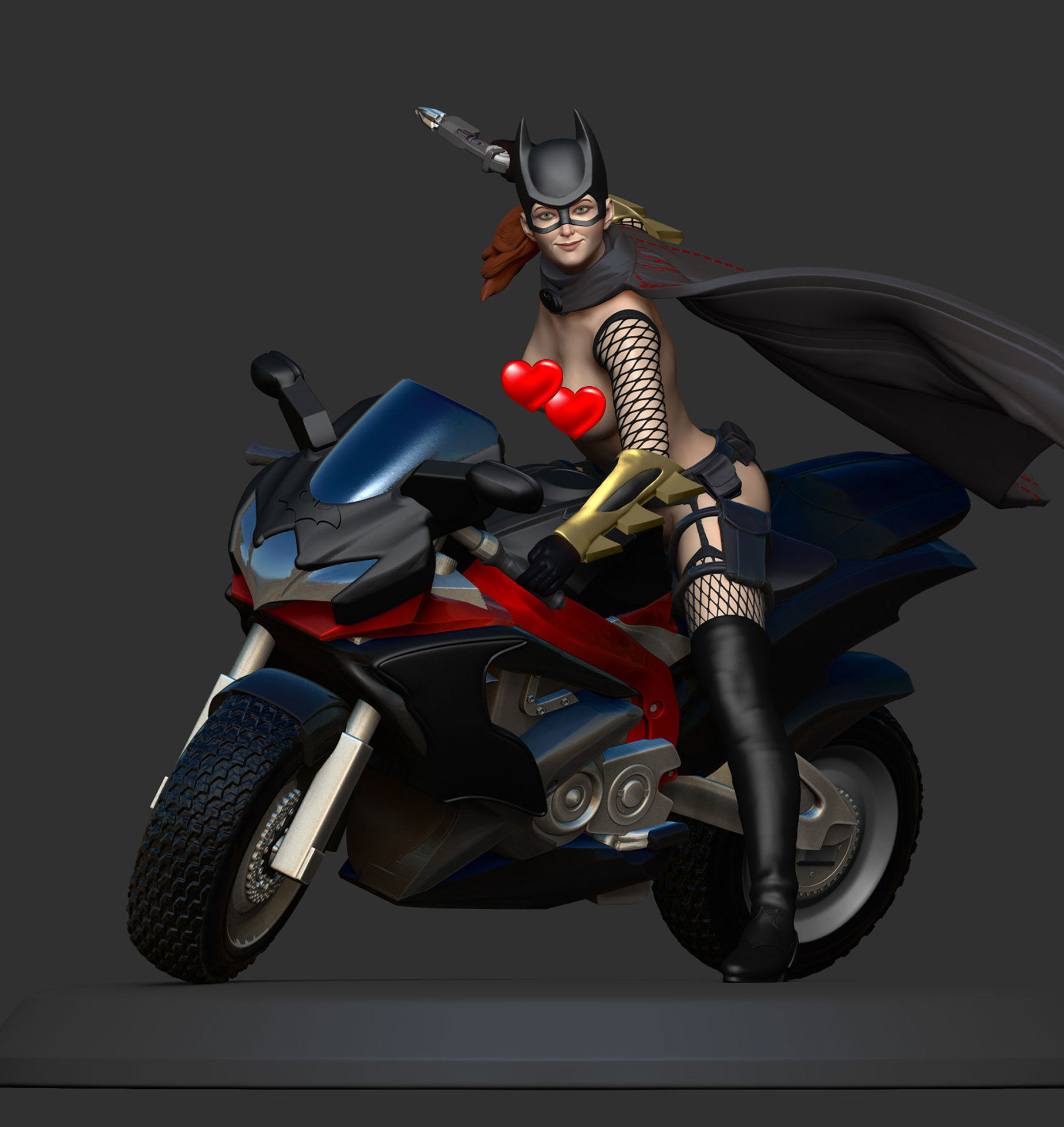 BATGIRL AND HER BIKE 3D print model_63