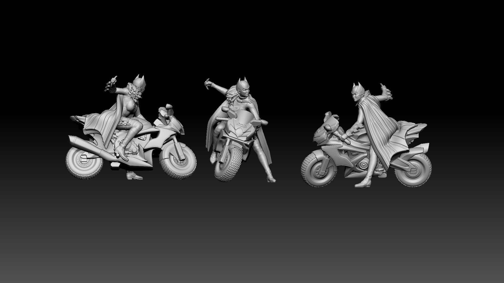 BATGIRL AND HER BIKE 3D print model_39
