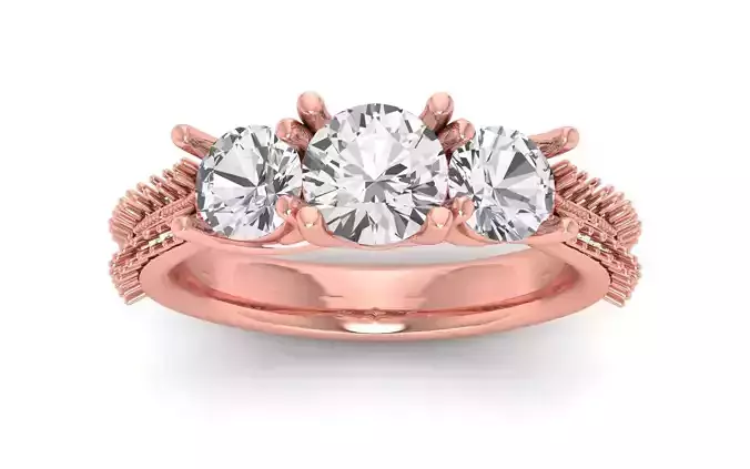 Three Stone Ring Wedding Engagement Women Ring