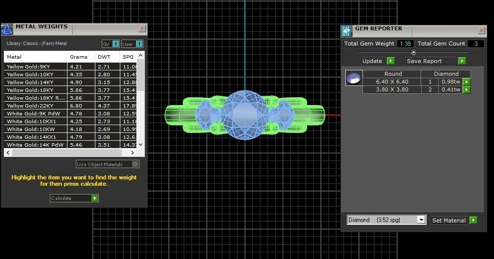 Three Stone Ring Wedding Engagement Women Ring 3D print model_3
