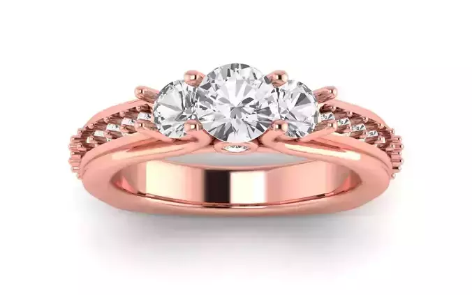 Three Stone Ring Wedding Engagement Women Ring