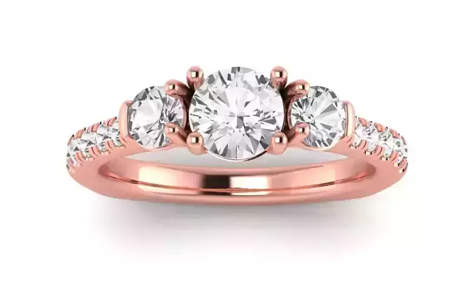 Three Stone Ring Wedding Engagement Women Ring