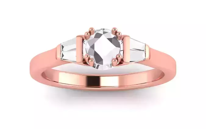 Three Stone Ring Wedding Engagement Women Ring 3D print model