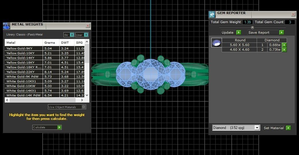 Three Stone Ring Wedding Engagement Women Ring 3D print model_3