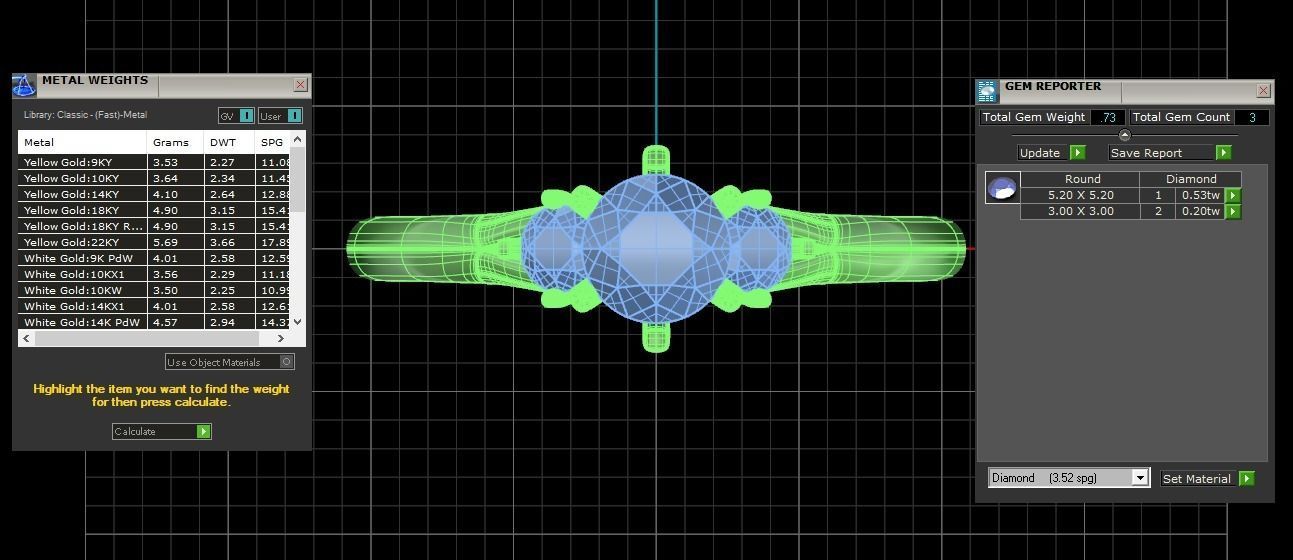 Three Stone Ring Wedding Engagement Women Ring 3D print model_3