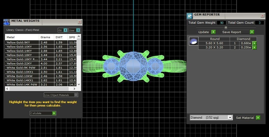 Three Stone Ring Wedding Engagement Women Ring 3D print model_3