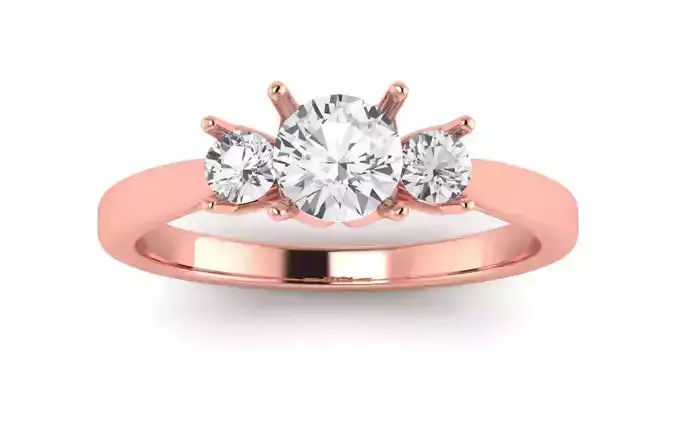 Three Stone Ring Wedding Engagement Women Ring 3D print model