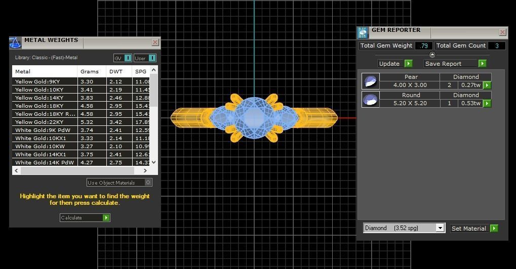 Three Stone Ring Wedding Engagement Women Ring 3D print model_3